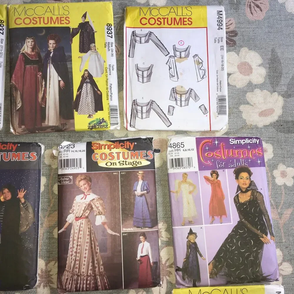 **Lot of 14** Sewing Patterns Renaissance Halloween Costume Novelty ALL CUT